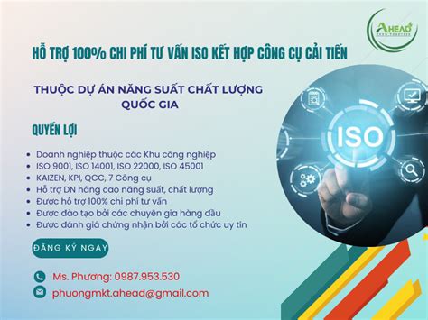 HỖ TRỢ TOÀN BỘ CHI PHÍ TƯ VẤN ISO KẾT HỢP CÔNG CỤ CẢI TIẾN