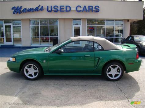 Green Ford Mustang Convertible