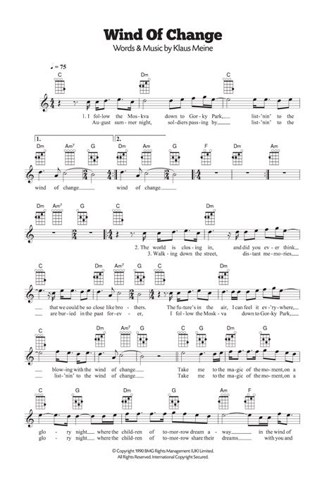 Wind Of Change By Scorpions Sheet Music For Ukulele At Sheet Music Direct