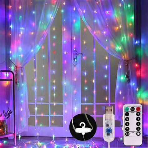 Ericlin Lighting 300 Led Curtain Light For Bedroom Usb