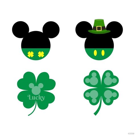 Drawing Illustration St Patrick Mickey Mouse Svg Mickey Mouse Holiday