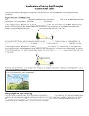 Student Notes Applications of Right Triangle Trigonometry.pdf ...