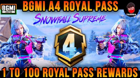 BGMI A4 ROYAL PASS IS HERE 1 TO 100 RP REWARDS UPGRADABLE DBS