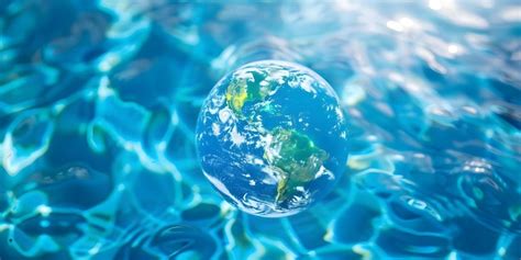 Premium Photo Artistic Representation Of Earth Submerged In Blue