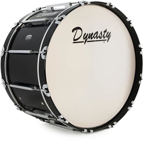 Dynasty Custom Elite Marching Bass Drum 26 Inch X 14 Inch Black