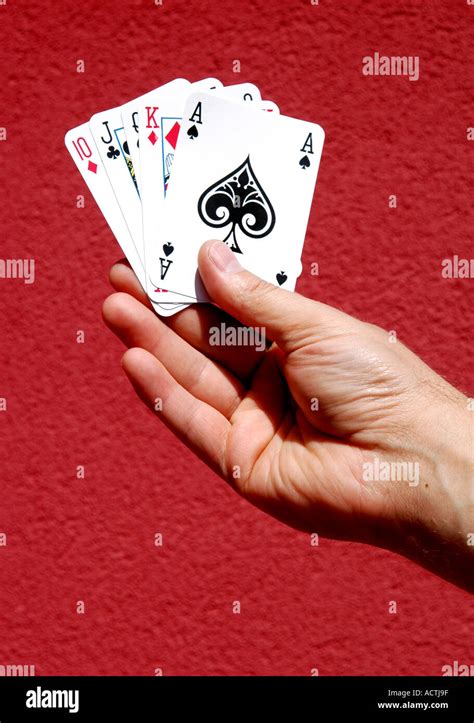 Hand Holding Playing Cards Stock Photo Alamy