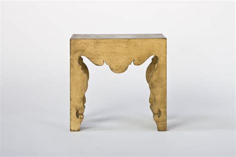 Contemporary Rococo Martini Side Table In Gold Leaf Official Tara