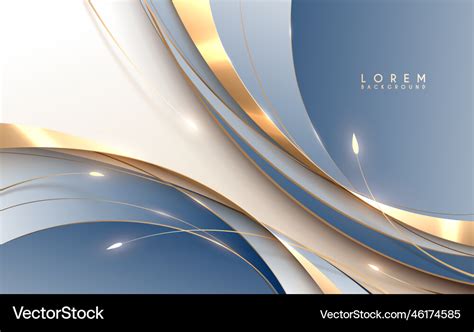 Abstract Elegant Blue And Gold Lines Background Vector Image