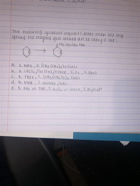 Solved The Following Synthesis Requires More Than One Step Specify