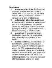 Auditing Chapter Vocabulary Docx Vocabulary Assurance Services