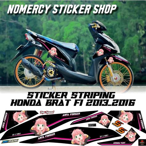 Jual COD STICKER STRIPING HONDA BEAT FI PERTAMA MOTIF ANYA FORER