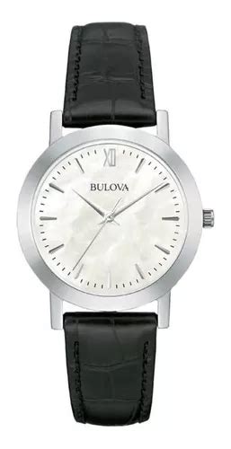 Reloj Bulova Mujer Clasico Cuero X Color De La Malla Negro Color