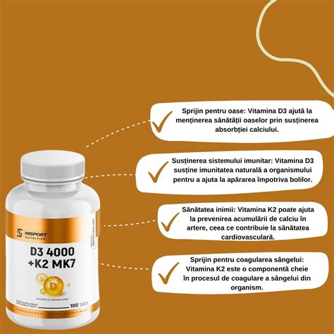 Supliment Alimentar Insport Nutrition Vitamina D3 4000 K2 Mk 7