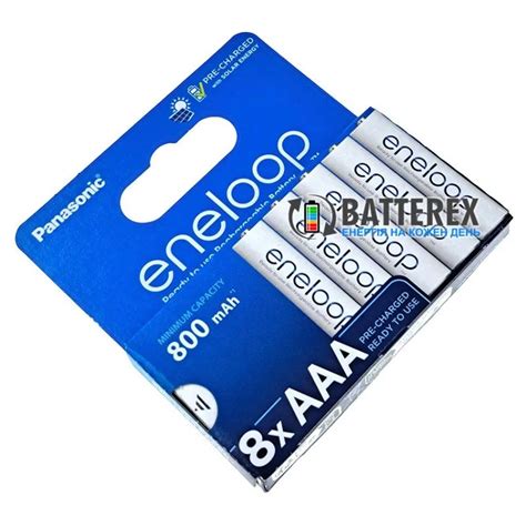 Aaa Panasonic Eneloop 800 Mah Bk 4mcde 8hh New Ecobox упаковка 8