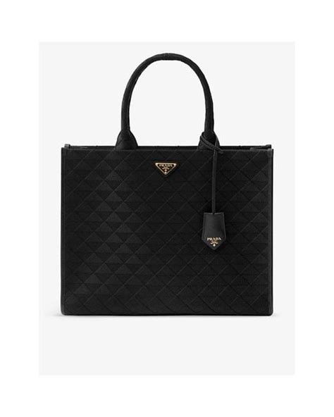 Prada Symbole Large Woven Tote Bag In Black Lyst