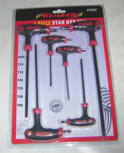 6pc Star Torx Key Wrench Set T Handle Fum Tools