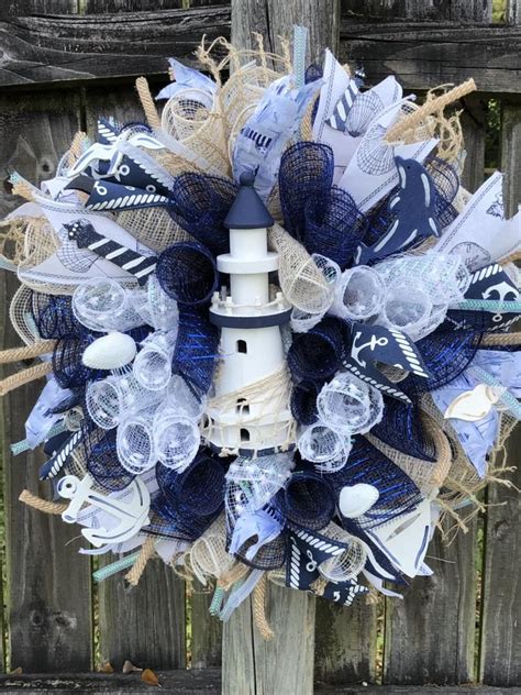 Lighthouse Wreath Lighthouse Decor Nautical Wreath Nautical Themed