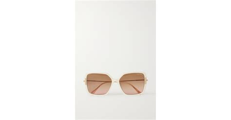 Tom Ford Joanna Oversized Square Frame Acetate Sunglasses In White Lyst