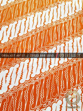 Jual Kain Batik Bahan Baju Meteran Motif Parang Curigo Jingga