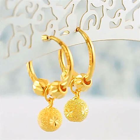 18k Saudi Gold Earrings Pawnable Legit Gold Transshipment Bead Leaf