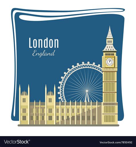 London landmarks detailed Royalty Free Vector Image