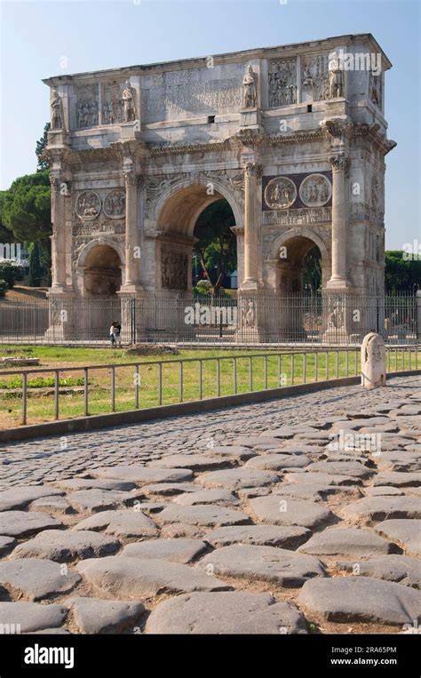 Triumphal Arch Of Constantine In Front Of The Colosseum Rome Latium