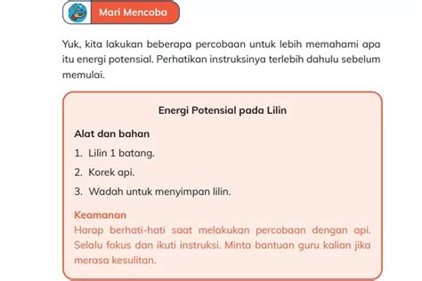 Terbaru Kunci Jawaban Ipas Kelas 4 Halaman 106 107 Energi Apa Yang