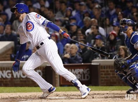 Chicago Cubs Third Baseman Kris Bryant Singles In The Third Inning