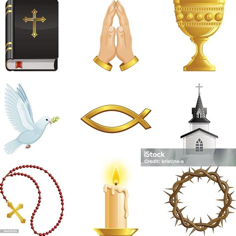 Symbols Of The Christian Faith Stock Illustration - Download Image Now ...