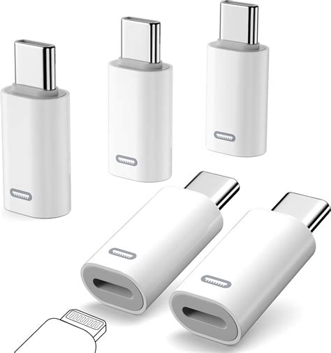 5 Pack for Lightning Female to USB C Male Adapter, for Lightning to ...