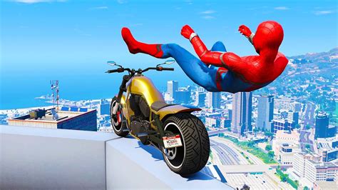 Gta Spiderman Epic Bike Jumps Spider Man Stunt Fails Gameplay