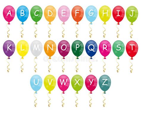 Alphabet Balloons Colorful Cartoon Alphabet Balloons Isolated On White