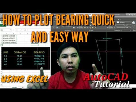 How To Plot Lot Bearing Quick Using Excel In Autocad Youtube