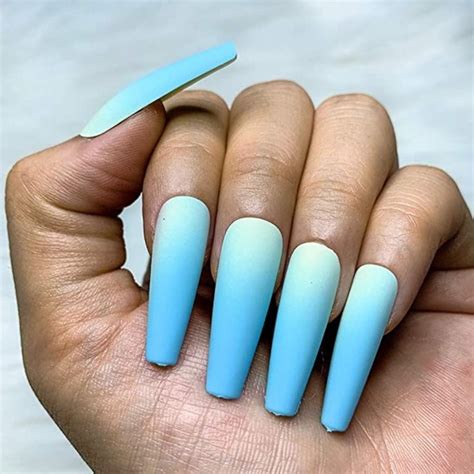 Makeup Baby Blue Ombr Matt Ballerina Nails Poshmark