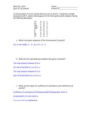 Quiz 2C Key BIOL241 2015 Quiz 2C 20 Points Name Purdue ID 1