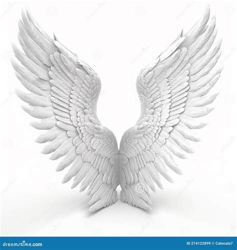 White Bird Wings With Feathers Angel Wings Isolated On White Close Up