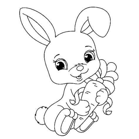 Coloriage De Lapin Trop Mignon A Imprimer 123Dessins Source 1 Des