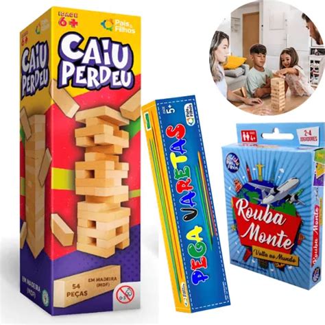 Kit Jogo Mesa Infantil Caiu Perdeu Rouba Monte Pega Vareta Mercadolivre