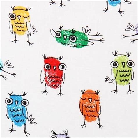 An Image Of Colorful Owls On White Background