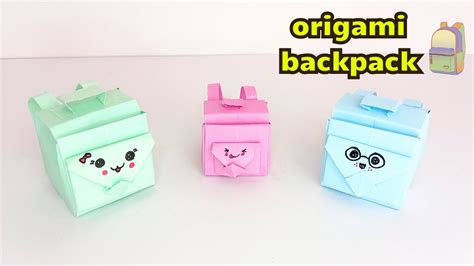 Origami Paper Backpack How To Make Paper Schoolbag Youtube