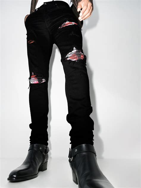 Amiri Mx Distressed Skinny Jeans Browns