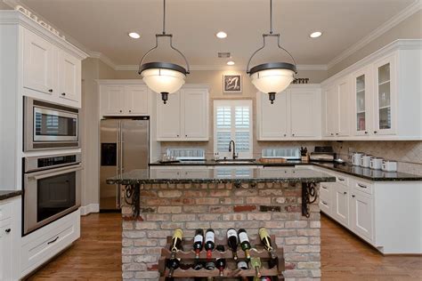 20 Beautiful Brick And Stone Kitchen Island Designs