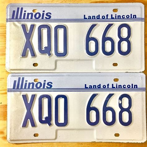 Illinois Passenger License Plate Matched Pair Unused Xq Https