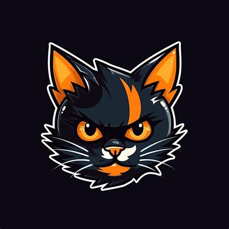 A Logo Of A Cat S Head Designed In Esports Illustration Style In