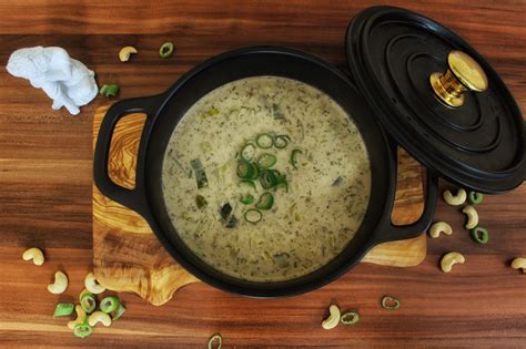 Vegane K Se Lauch Suppe Mit Vegetarischem Hack Gluten Zuckerfrei