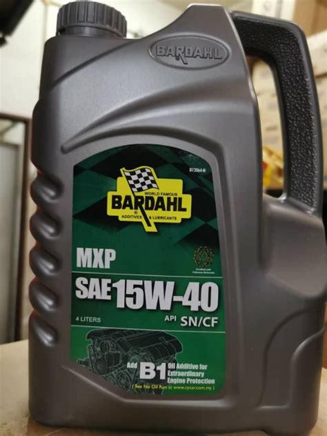 Original Bardahl Mxp Sae W Api Sn Cf Engine Oil L Auto