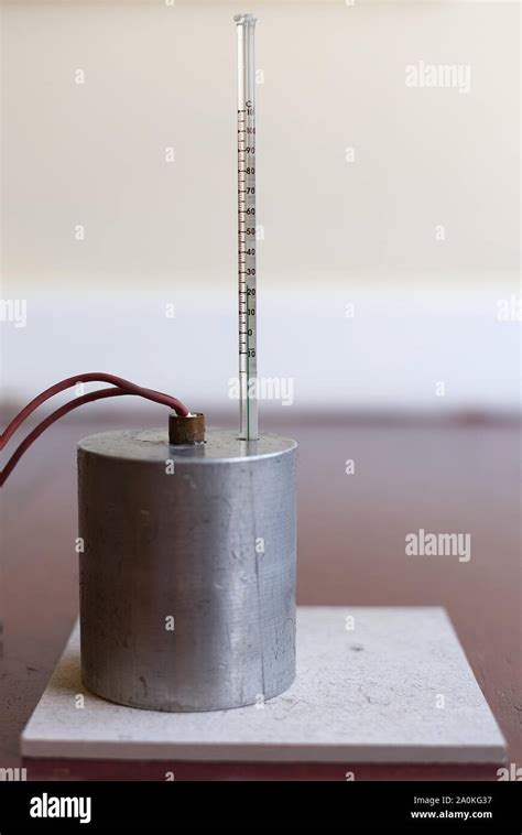 Specific Heat Capacity Of Aluminium Experiment Set Up With No Insulation Aluminium Block With