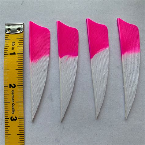 50 PCS 3INCH Shield Pink Archery Fletches Natural Turkey Feather