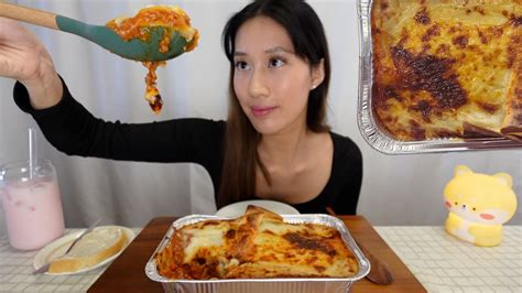 Asmr Mukbang Cheesy Beef Lasagne Relaxing Eating Sounds Youtube