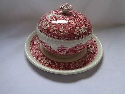 Copeland Spode Spode S Pink Tower Sugar Bowl With Under Plate